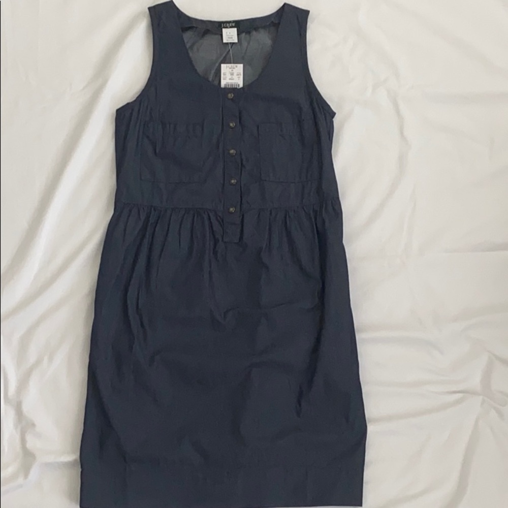 BNWT JCrew Factory snap button chambray dress